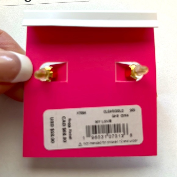 kate spade ♠️ Pair of Gorgeous Very Light Blue Heart “My Love” Dangle Earrings - Picture 4 of 5